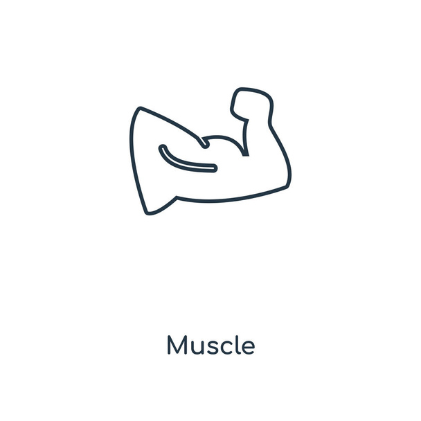 トレンディなデザイン スタイルの筋アイコン。筋肉のアイコンが白い背景で隔離。筋肉の web サイト、携帯、ロゴ、アプリ、ベクトル アイコン シンプルでモダンなフラット記号 Ui。筋肉のアイコン ベクトル図、Eps10. - ベクター画像