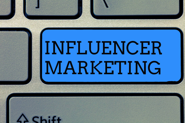Text sign showing Influencer Marketing. Conceptual photo Endorser who Influence Potential Target Customers - Photo, Image