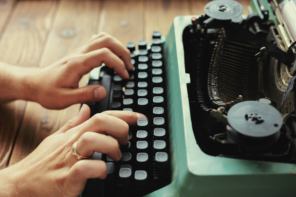 Antique Typewriter. Vintage Typewriter Machine - Photo, Image