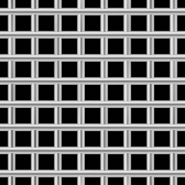 Square jail bars pattern. Iron prison cell seamless vector. - Vector, Image