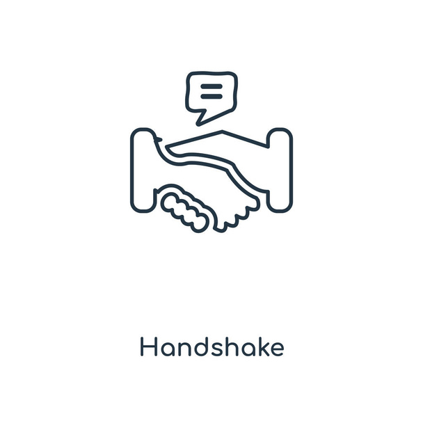 Handshake-Ikone im trendigen Design-Stil. Handshake-Symbol isoliert auf weißem Hintergrund. Handshake-Vektorsymbol einfaches und modernes flaches Symbol für Website, Handy, Logo, App, ui. Illustration des Handshake-Icon-Vektors, Eps10. - Vektor, Bild