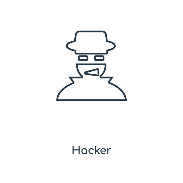 икона хакера в модном стиле дизайна. значок хакера выделен на белом фоне. Векторный значок хакера простой и современный плоский символ для веб-сайта, мобильного телефона, логотипа, приложения, пользовательского интерфейса. Иллюстрация значка хакера, S10
. - Вектор,изображение