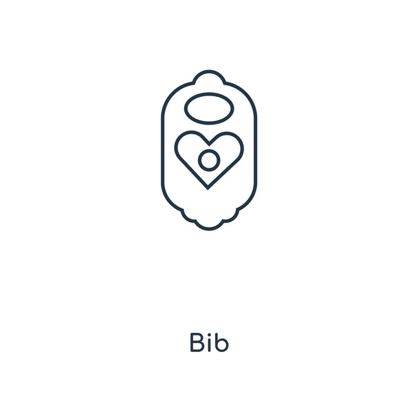 bib icon in trendy design style. иконка нагрудника выделена на белом фоне. bib вектор значок простой и современный плоский символ для веб-сайта, мобильного телефона, логотипа, приложения, пользовательского интерфейса. Иллюстрация вектора биб, S10
. - Вектор,изображение