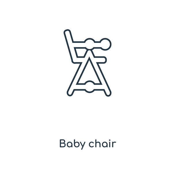 ícone da cadeira do bebê no estilo de design moderno. ícone da cadeira do bebê isolado no fundo branco. bebê cadeira vetor ícone simples e moderno símbolo plana para web site, celular, logotipo, app, UI. Ilustração do vetor do ícone da cadeira do bebê, EPS10
. - Vetor, Imagem