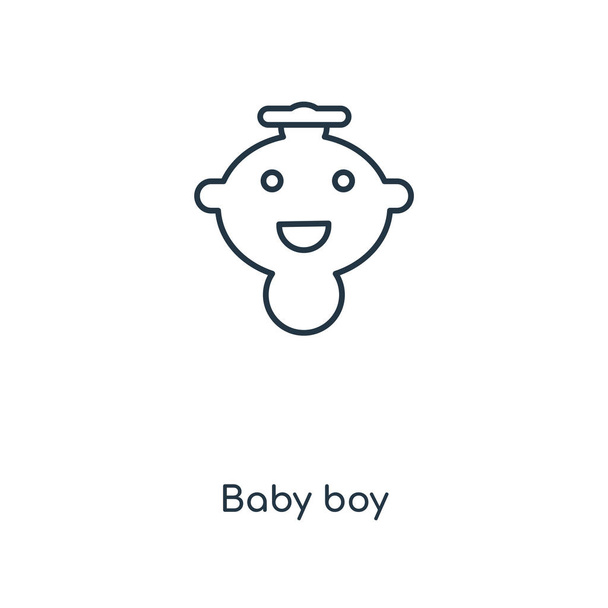 chłopiec dziecko ikona w modny styl. chłopiec dziecko ikona na białym tle. baby boy ikona proste i nowoczesne płaskie symbol wektor dla witryny sieci web, mobile, logo, aplikacji, interfejs użytkownika. baby boy ikona ilustracja wektorowa, Eps10. - Wektor, obraz