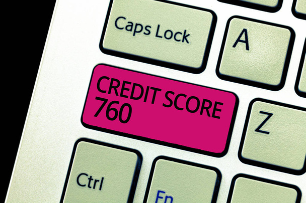 Text sign showing Credit Score 760. Conceptual photo numerical expression based on level analysis of person - Photo, Image