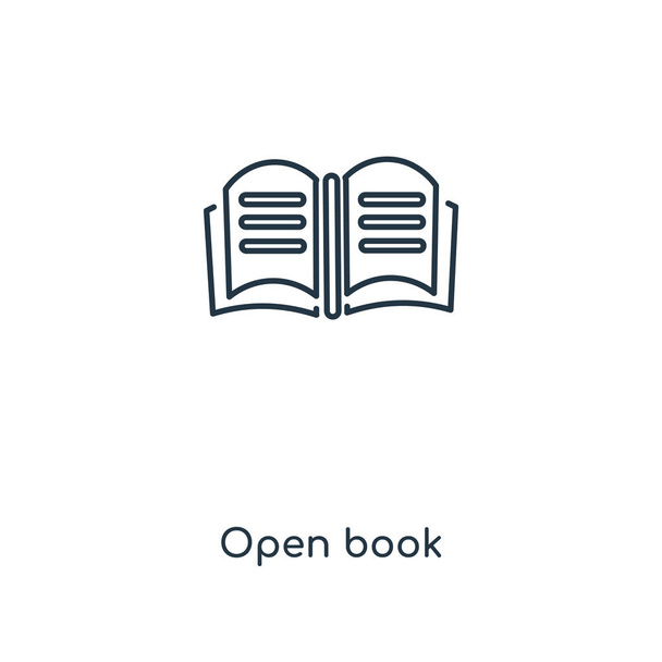 Open-Book-Ikone im trendigen Design-Stil. offenes Buchsymbol isoliert auf weißem Hintergrund. Open Book Vektor Symbol einfache und moderne flache Symbol für Website, Handy, Logo, App, ui. Vektor-Ikone öffnen, eps10. - Vektor, Bild