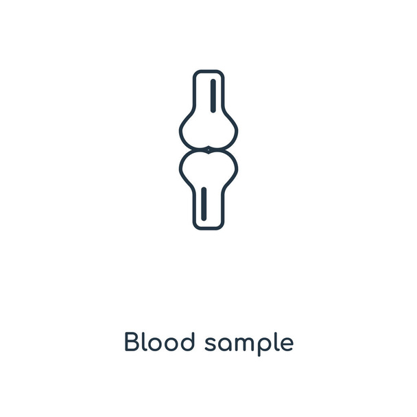 blood sample icon in trendy design style. blood sample icon isolated on white background. blood sample vector icon simple and modern flat symbol for web site, mobile, logo, app, UI. blood sample icon vector illustration, EPS10. - Vector, Image