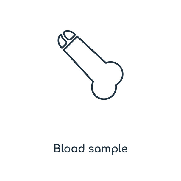 blood sample icon in trendy design style. blood sample icon isolated on white background. blood sample vector icon simple and modern flat symbol for web site, mobile, logo, app, UI. blood sample icon vector illustration, EPS10. - Vector, Image