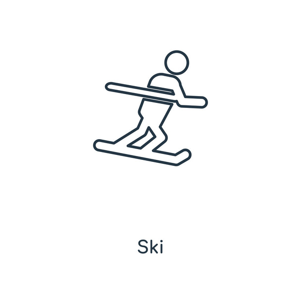 lyžařské ikony v módní design stylu. lyžařské ikona izolovaných na bílém pozadí. lyžařské vektorové ikony jednoduché a moderní Béčko pro webové stránky, mobilní, logo, app, Ui. lyžařské ikonu vektorové ilustrace, Eps10. - Vektor, obrázek