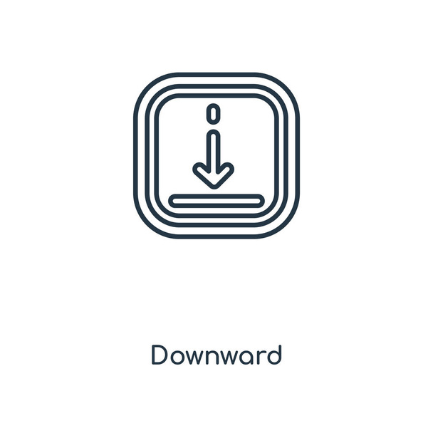 downward icon in trendy design style. downward icon isolated on white background. downward vector icon simple and modern flat symbol for web site, mobile, logo, app, UI. downward icon vector illustration, EPS10. - Vector, Image