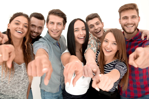 close up.a fun team of young people pointing at you - Fotoğraf, Görsel