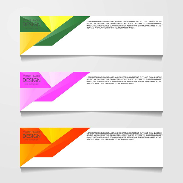 Abstraktní návrh nápisu, webová šablona s tři různé barvy, rozložení záhlaví šablony, moderní vektorové ilustrace - Vektor, obrázek