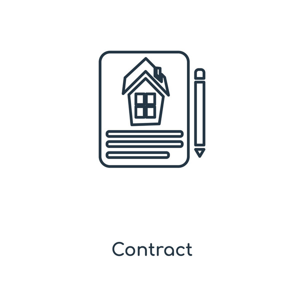 contract icon in trendy design style. contract icon isolated on white background. contract vector icon simple and modern flat symbol for web site, mobile, logo, app, UI. contract icon vector illustration, EPS10. - Vector, Image