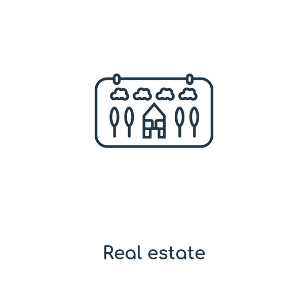 real estate icon in trendy design style. real estate icon isolated on white background. real estate vector icon simple and modern flat symbol for web site, mobile, logo, app, UI. real estate icon vector illustration, EPS10. - Vector, Image