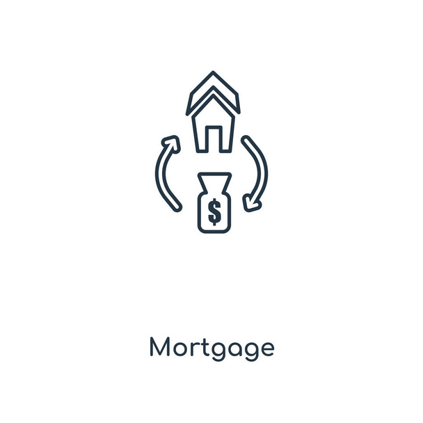 mortgage icon in trendy design style. mortgage icon isolated on white background. mortgage vector icon simple and modern flat symbol for web site, mobile, logo, app, UI. mortgage icon vector illustration, EPS10. - Vector, Image