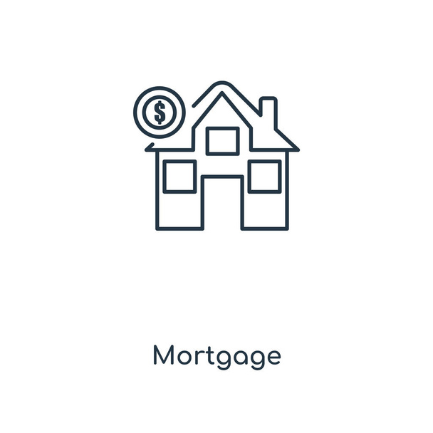 ícone de hipoteca no estilo de design moderno. ícone de hipoteca isolado no fundo branco. ícone vetor de hipoteca simples e moderno símbolo plano para web site, celular, logotipo, aplicativo, UI. ilustração do vetor do ícone da hipoteca, EPS10
. - Vetor, Imagem
