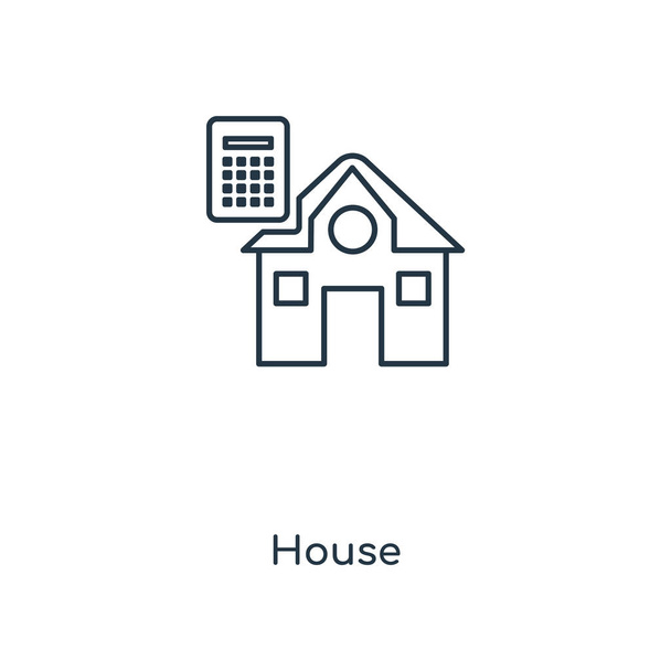 house icon in trendy design style. house icon isolated on white background. house vector icon simple and modern flat symbol for web site, mobile, logo, app, UI. house icon vector illustration, EPS10. - Vector, Image