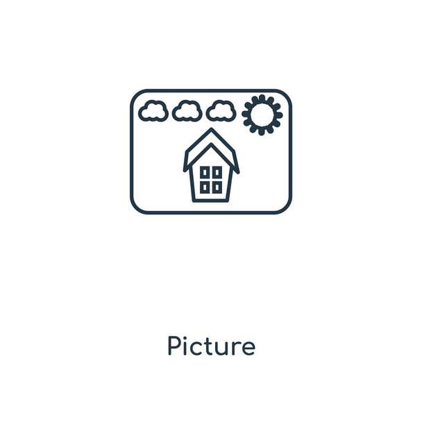 picture icon in trendy design style. picture icon isolated on white background. picture vector icon simple and modern flat symbol for web site, mobile, logo, app, UI. picture icon vector illustration, EPS10. - Vector, Image