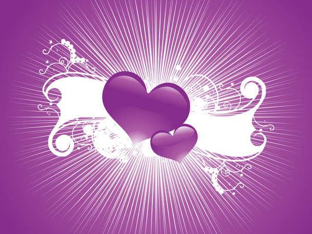Purple two couple hearts - Vektor, Bild