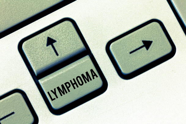 Handwriting text Lymphoma. Concept meaning Cancer that begins in infection fighting cells of the immune system - Photo, Image