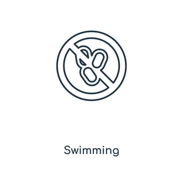 ícone de natação em estilo de design moderno. ícone de natação isolado no fundo branco. ícone vetor natação simples e moderno símbolo plano para web site, móvel, logotipo, app, UI. natação ícone vetor ilustração, EPS10
. - Vetor, Imagem