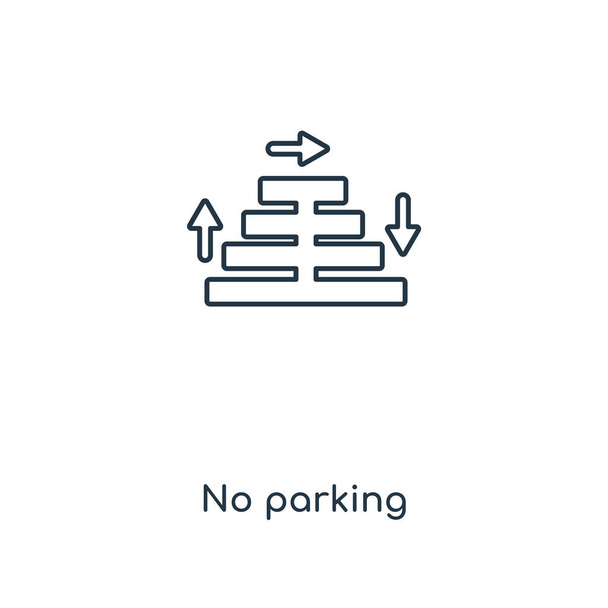 トレンディなデザイン スタイルで駐車場アイコンがないです。駐車場アイコンが白い背景上に分離されていません。駐車場ベクトル アイコン シンプルでモダンなフラット記号なしの web サイト、携帯、ロゴ、アプリケーション、Ui。ない駐車場のアイコン ベクトル図、Eps10. - ベクター画像