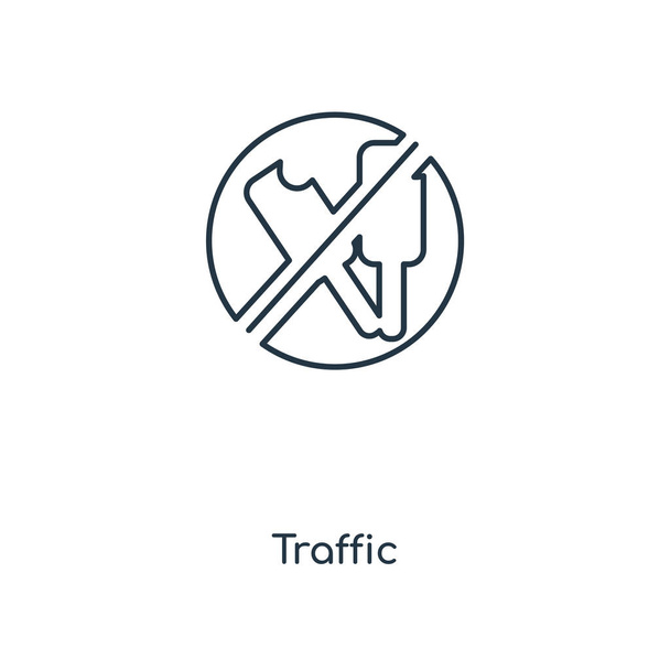 traffic sign icon in trendy design style. traffic sign icon isolated on white background. traffic sign vector icon simple and modern flat symbol for web site, mobile, logo, app, UI. traffic sign icon vector illustration, EPS10. - Vector, Image