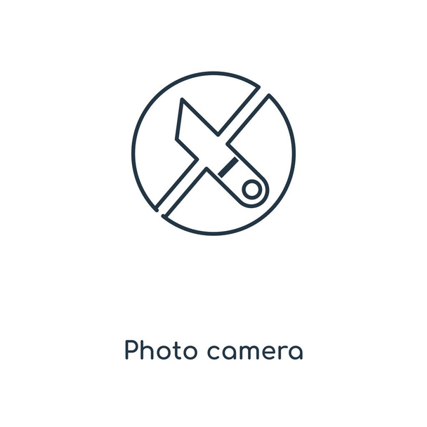 トレンディなデザイン スタイルの写真カメラ アイコン。写真カメラのアイコンが白い背景に分離されました。写真カメラ ベクトル アイコン シンプルでモダンなフラット記号 web サイト、モバイル、ロゴ、アプリの Ui。写真カメラ アイコン ベクトル図、Eps10. - ベクター画像