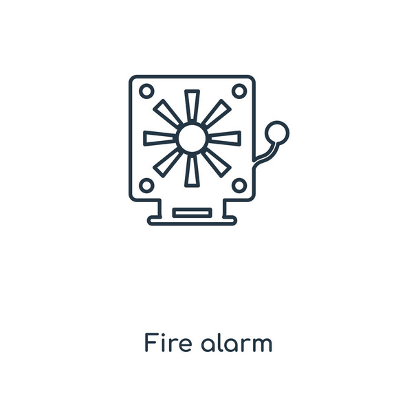 fire alarm icon in trendy design style. fire alarm icon isolated on white background. fire alarm vector icon simple and modern flat symbol for web site, mobile, logo, app, UI. fire alarm icon vector illustration, EPS10. - Vector, Image