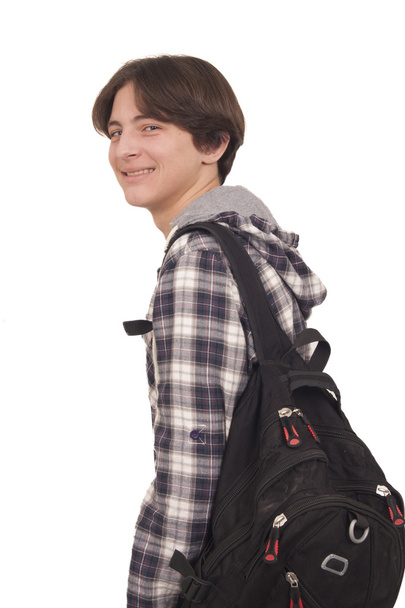 Handsome smiling teenager with bag pack - Valokuva, kuva