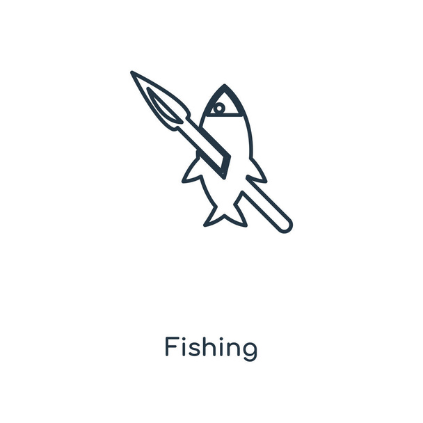 Rybaření v módní design stylu ikonu. rybářské ikona izolovaných na bílém pozadí. rybářské vektorové ikony jednoduché a moderní Béčko pro webové stránky, mobilní, logo, app, Ui. rybářské ikonu vektorové ilustrace, Eps10. - Vektor, obrázek