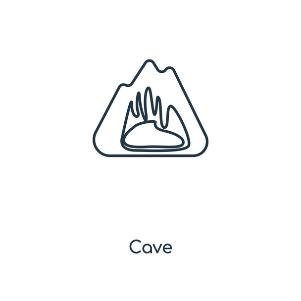 икона пещеры в модном стиле дизайна. иконка пещеры выделена на белом фоне. иконка вектора пещеры простой и современный плоский символ для веб-сайта, мобильного телефона, логотипа, приложения, пользовательского интерфейса. иконка пещеры векторная иллюстрация, EPS10
. - Вектор,изображение