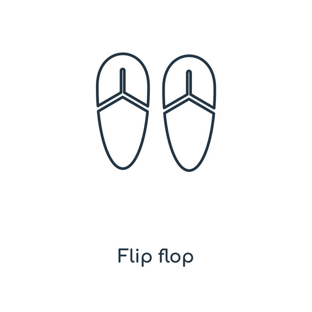 flip flop icon in trendy design style. иконка на белом фоне. иконка вектора флопа простой и современный плоский символ для веб-сайта, мобильного телефона, логотипа, приложения, пользовательского интерфейса. Иллюстрация вектора flip flop,
. - Вектор,изображение