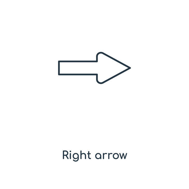 right arrow icon in trendy design style. right arrow icon isolated on white background. right arrow vector icon simple and modern flat symbol for web site, mobile, logo, app, UI. right arrow icon vector illustration, EPS10. - Vetor, Imagem