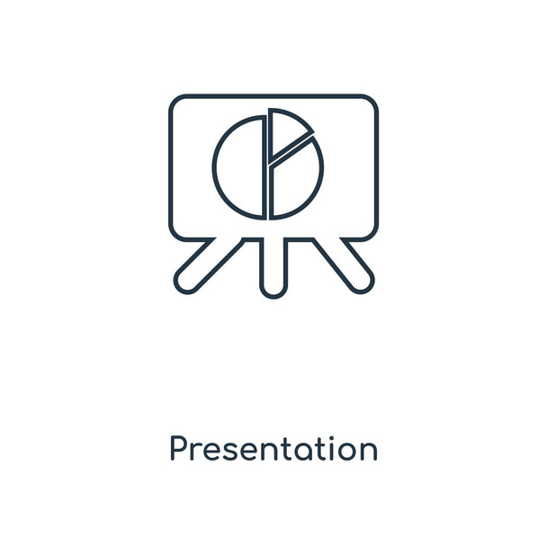 ícone de apresentação em estilo de design moderno. ícone de apresentação isolado no fundo branco. ícone de vetor de apresentação simples e moderno símbolo plano para web site, móvel, logotipo, aplicativo, UI. ícone de apresentação ilustração vetorial, EPS10
. - Vetor, Imagem