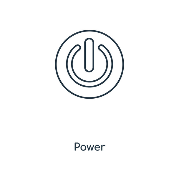 Power concept line icon. Linear Power concept outline symbol design. This simple element illustration can be used for web and mobile UI/UX. - Vector, Image