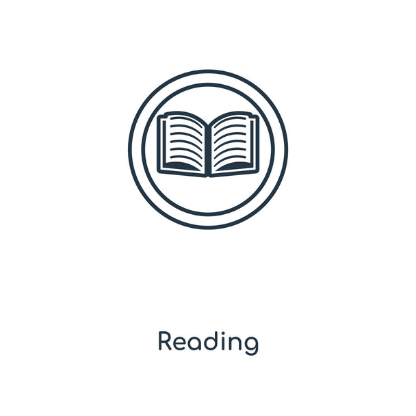 reading sign icon in trendy design style. reading sign icon isolated on white background. reading sign vector icon simple and modern flat symbol for web site, mobile, logo, app, UI. reading sign icon vector illustration, EPS10. - Vector, Image