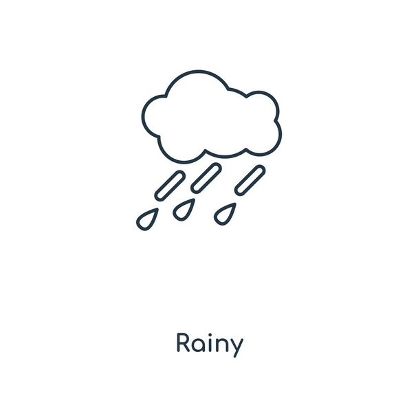 yağmurlu simgesi modaya uygun bir tasarım tarzı. yağmurlu simgesi beyaz arka plan üzerinde izole. yağmurlu vektör simgesi basit ve modern düz simgesi web sitesi, mobil, logo, app, UI. yağmurlu simge vektör çizim, Eps10. - Vektör, Görsel