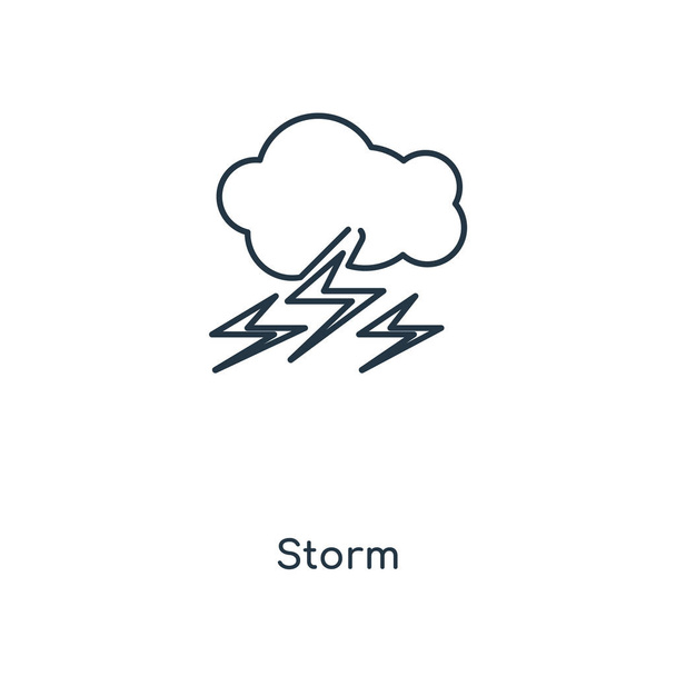 Storm ikona w modny styl. Storm ikona na białym tle. Burza ikona proste i nowoczesne płaskie symbol wektor witryny sieci web, mobile, logo, aplikacji, interfejs użytkownika. Storm ikona ilustracja wektorowa, Eps10. - Wektor, obraz
