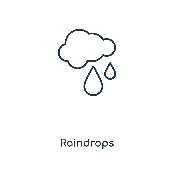 raindrops icon in trendy design style. raindrops icon isolated on white background. raindrops vector icon simple and modern flat symbol for web site, mobile, logo, app, UI. raindrops icon vector illustration, EPS10. - Vector, Image