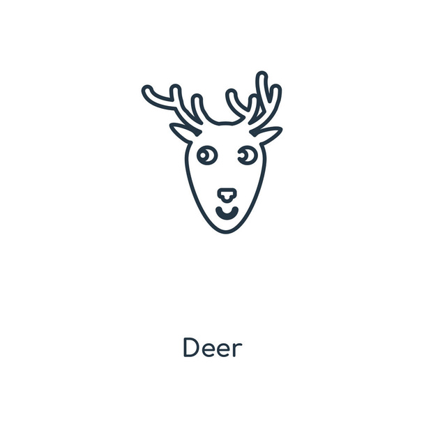 鹿のトレンディなデザイン スタイルのアイコン。鹿のアイコンは、白い背景で隔離。鹿ベクトル アイコン シンプルとモダンなフラット web サイト、モバイル、ロゴ、アプリの Ui 記号。鹿のアイコン ベクトル図、Eps10. - ベクター画像