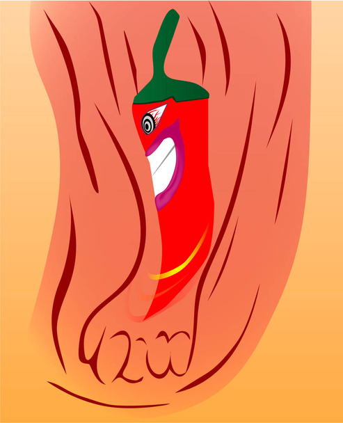Een cartoon hete peper, staat prachtig iedereen met zijn eigen smaak. - Vector, afbeelding