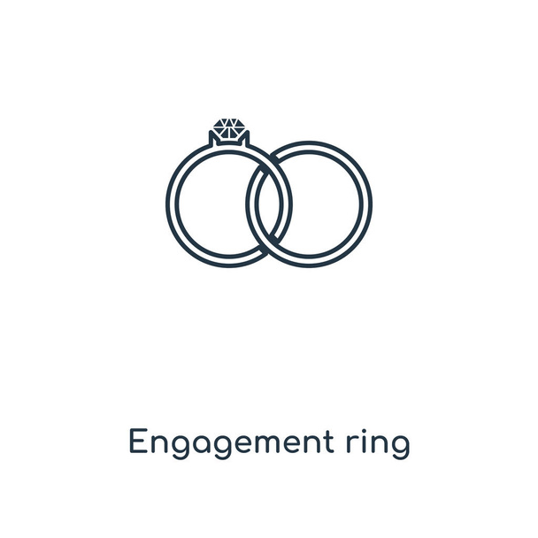 engagement ring icon in trendy design style. engagement ring icon isolated on white background. engagement ring vector icon simple and modern flat symbol for web site, mobile, logo, app, UI. engagement ring icon vector illustration, EPS10. - Vector, Image