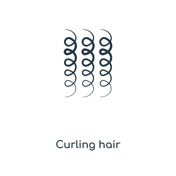 トレンディなデザイン スタイルのアイコンを髪をカーリングします。白い背景で隔離の髪アイコンをカーリングします。髪の web サイト、携帯、ロゴ、アプリ、ベクトル アイコン シンプルでモダンなフラット記号をカーリング Ui。髪のアイコン ベクトル図では、Eps10 をカーリング. - ベクター画像