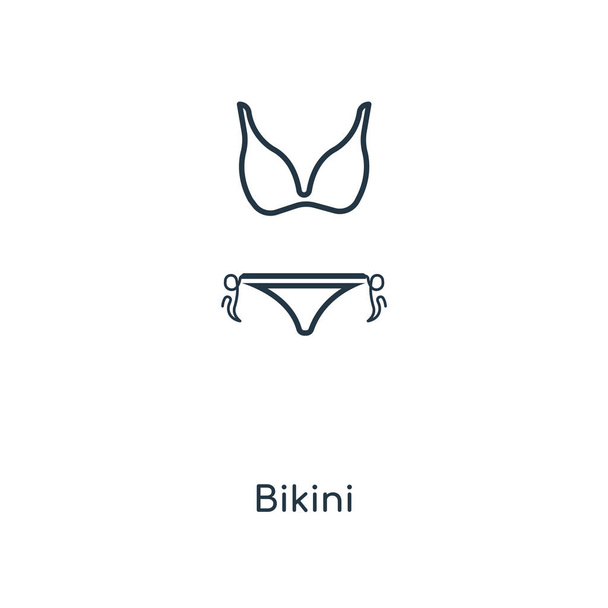 bikinit ikoni trendikäs muotoilu tyyliin. bikinit kuvake eristetty valkoisella taustalla. bikinit vektori kuvake yksinkertainen ja moderni tasainen symboli web-sivuston, mobiili, logo, sovellus, käyttöliittymä. bikinien kuvakevektorikuvitus, EPS10
. - Vektori, kuva