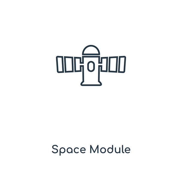 Uzay modül simgesi modaya uygun bir tasarım tarzı. Uzay modül simgesi beyaz arka plan üzerinde izole. Uzay modül vektör simgesi basit ve modern düz simgesi web sitesi, mobil, logo, app, UI. Uzay modül simge vektör çizim, Eps10. - Vektör, Görsel