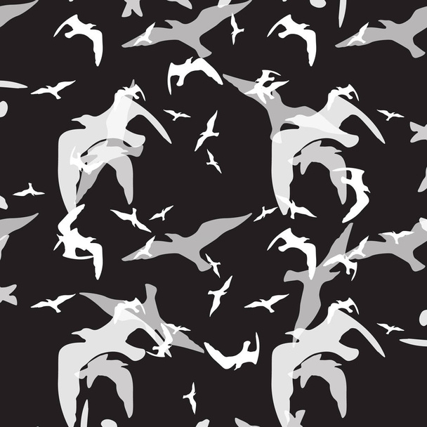 Modello astratto di uccello sul nero
 - Vettoriali, immagini