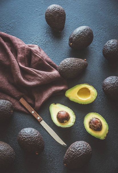 Hass avocados on the dark background - Photo, Image
