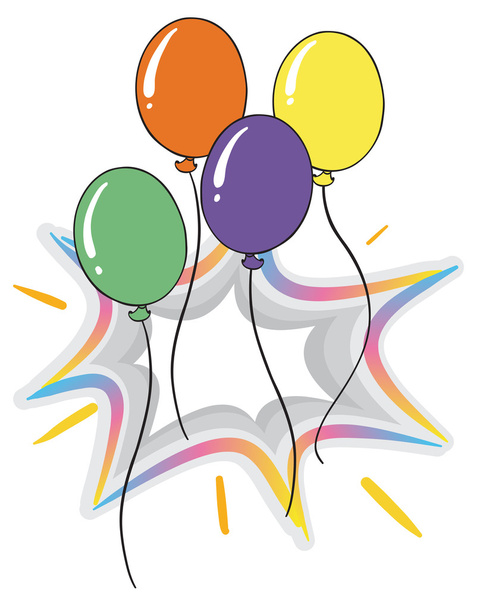 Quatro balões voadores coloridos
 - Vetor, Imagem